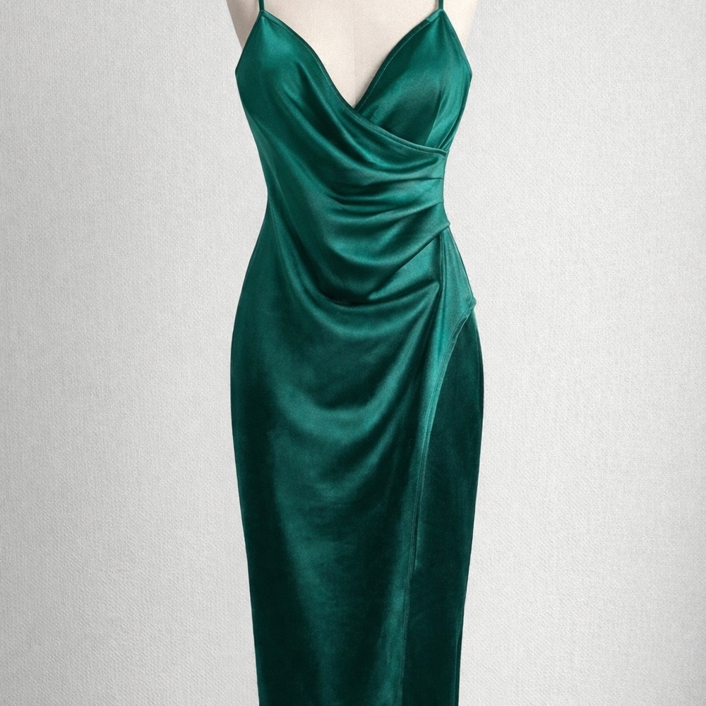 Emerald Sundae Spaghetti Strap Green Dress